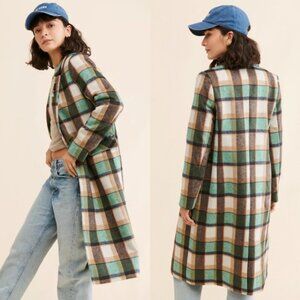 Anthropologie Scotch & Soda Single Breasted Plaid Coat